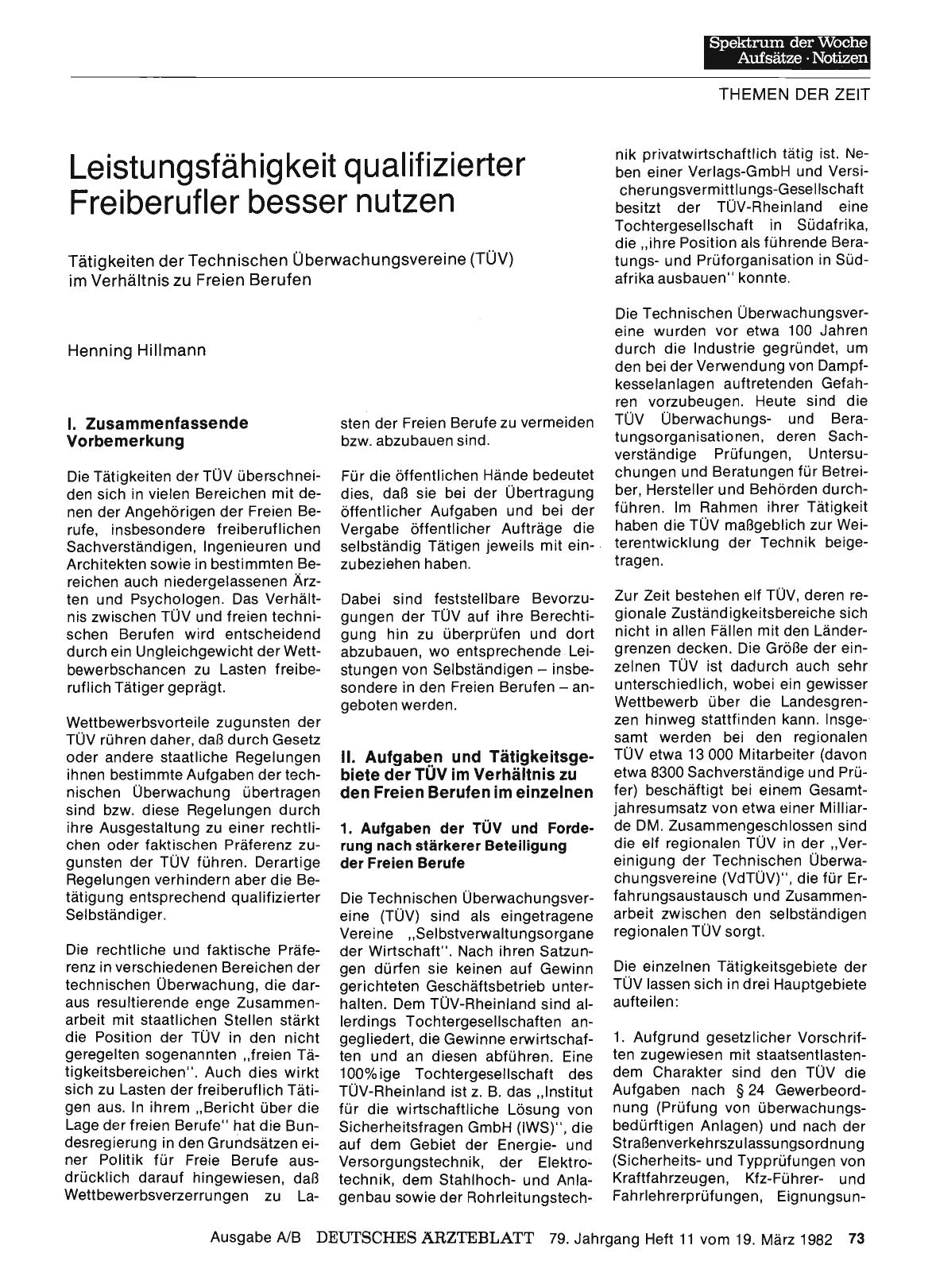Vorschauseite 1: Leistungsfähigkeit qualifizierter Freiberufler besser nutzen