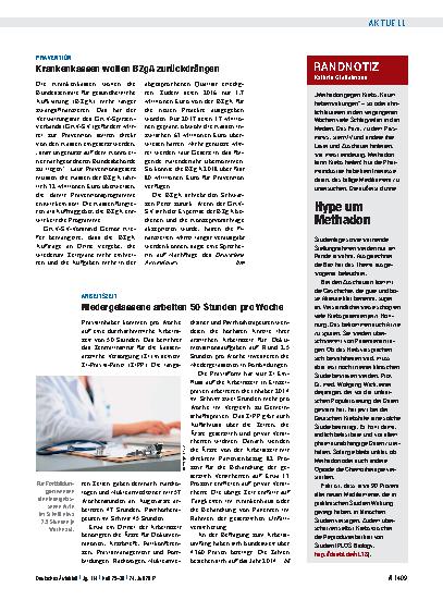 Vorschauseite 1: Randnotiz: Hype um Methadon