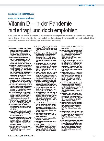 Vorschauseite 6: COVID-19 und Supplementierung: Vitamin D – in der Pandemie hinterfragt und doch empfohlen