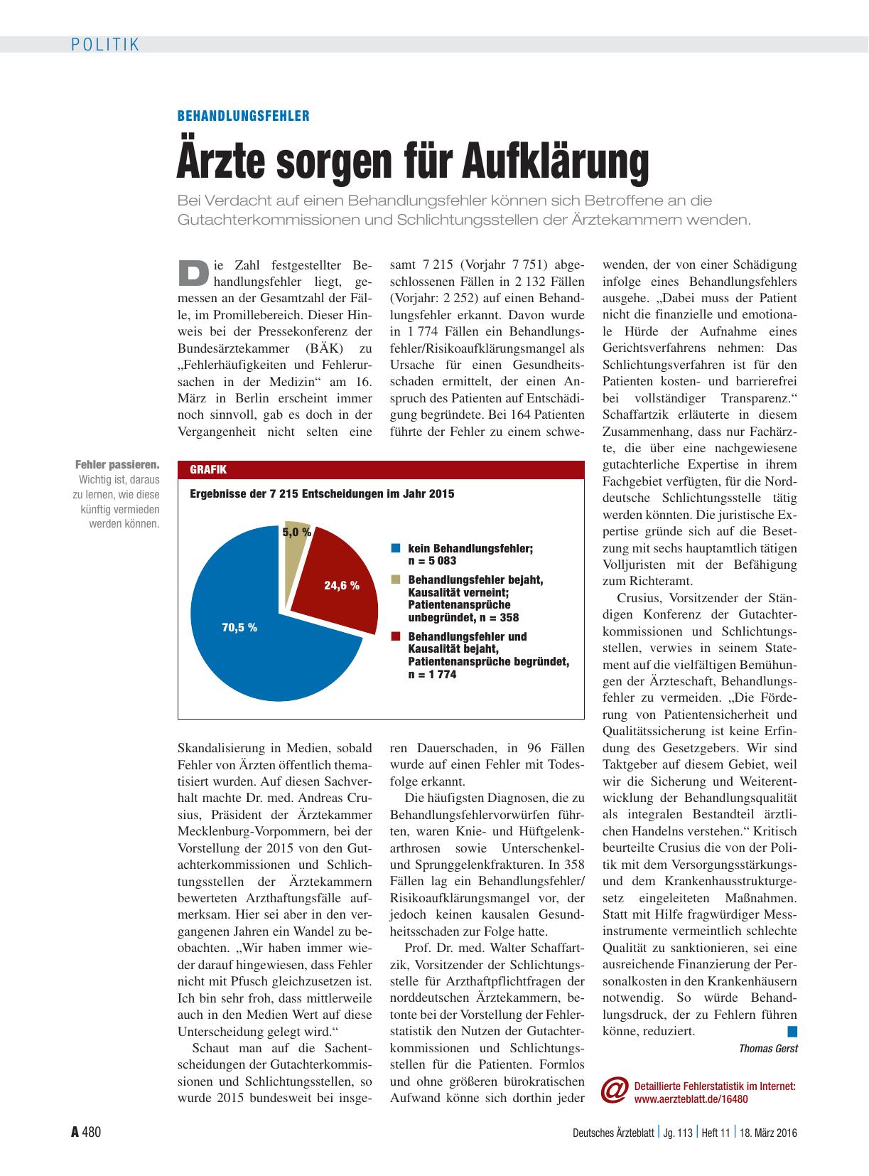 Vorschauseite 1: Behandlungsfehler: Ärzte sorgen für Aufklärung