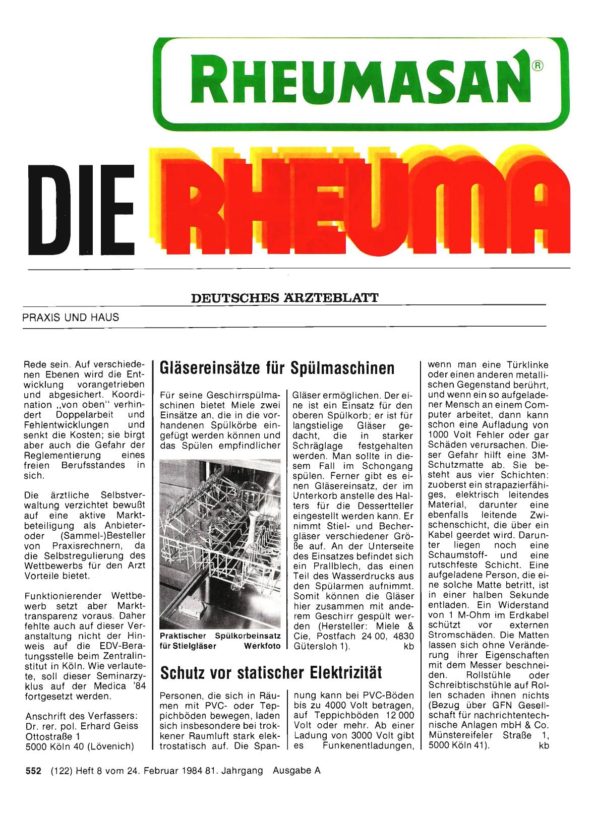 Vorschauseite 1: Gläsereinsätze für Spülmaschinen