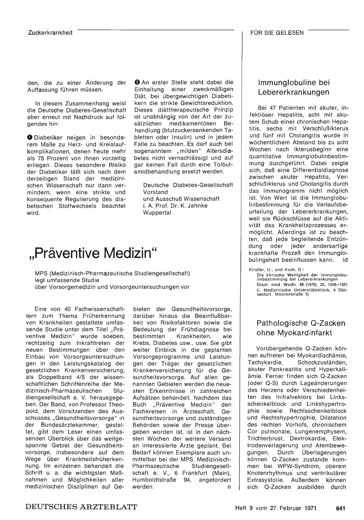 Vorschauseite 1: „Präventive Medizin"