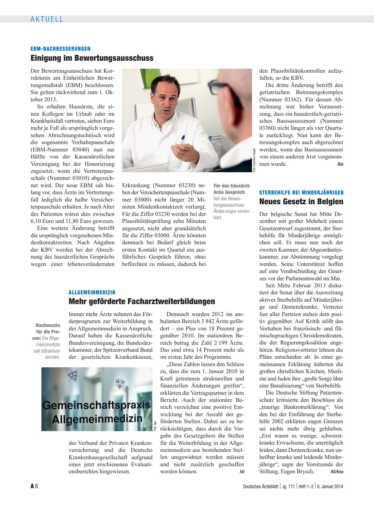 Vorschauseite 1: EBM-Nachbesserungen: Einigung im Bewertungsausschuss