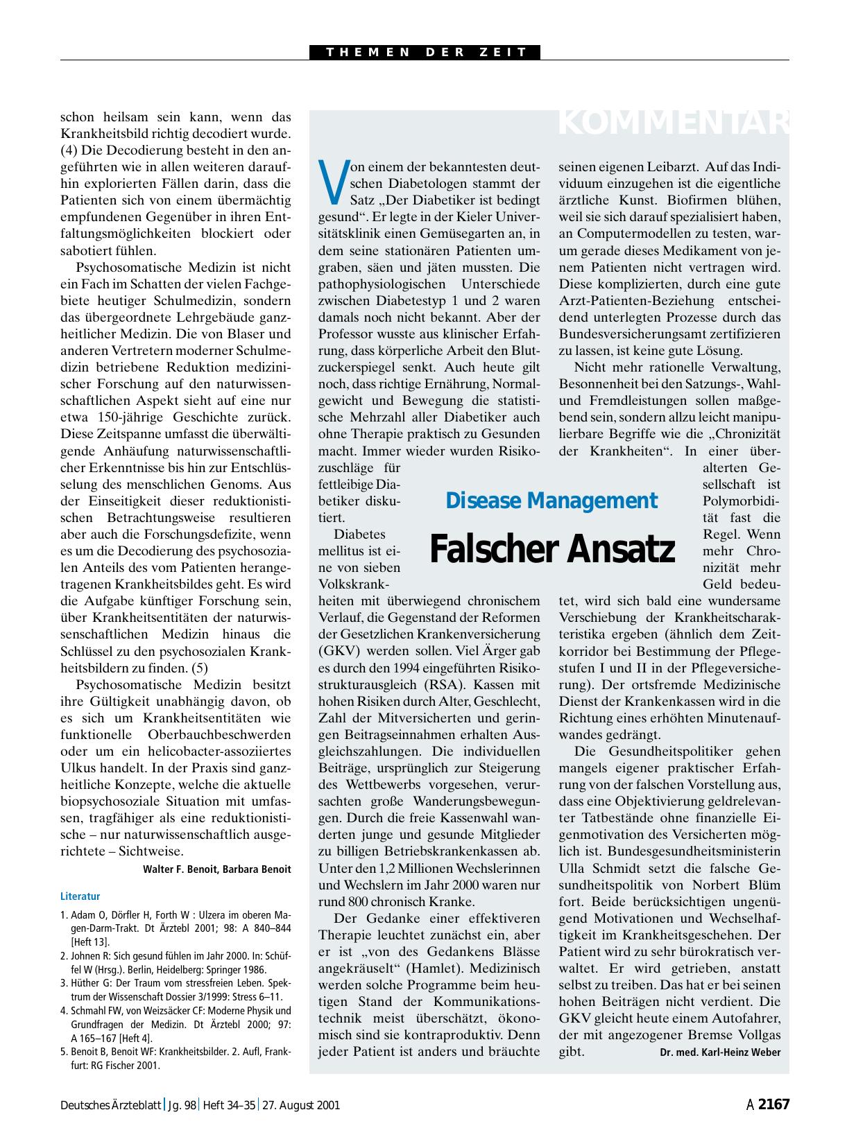 Vorschauseite 1: Disease Management: Falscher Ansatz