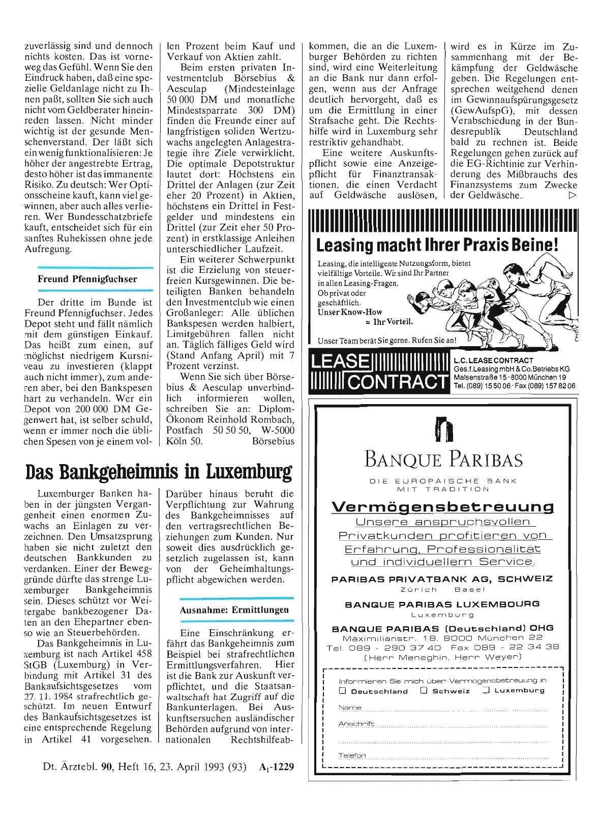 Vorschauseite 1: Das Bankgeheimnis in Luxemburg