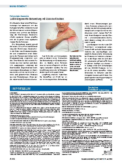 Vorschauseite 1: Polymyalgia rheumatica: Leitliniengerechte Behandlung mit Glukokortikoiden