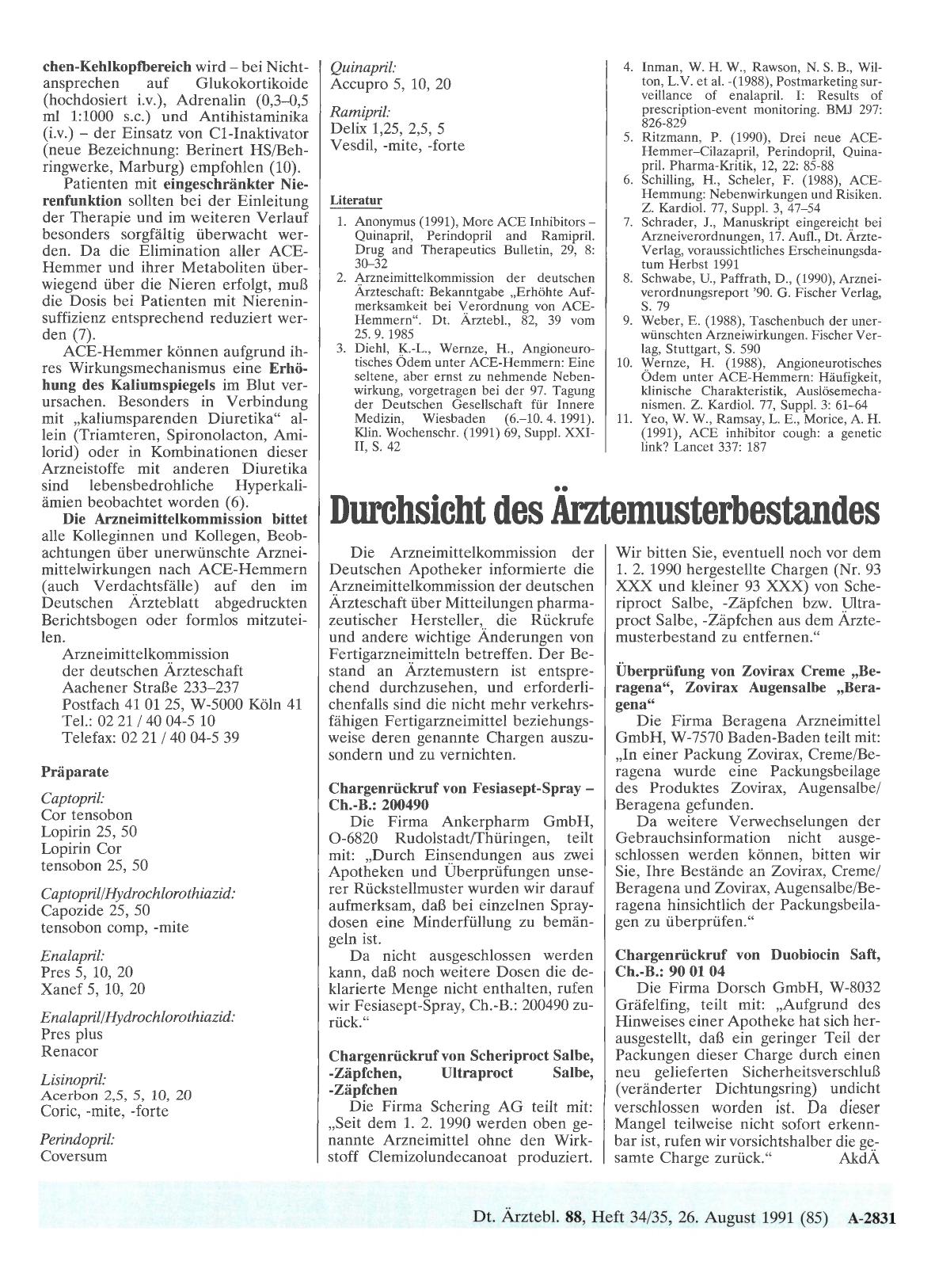 Vorschauseite 1: Durchsicht des Ärztemusterbestandes