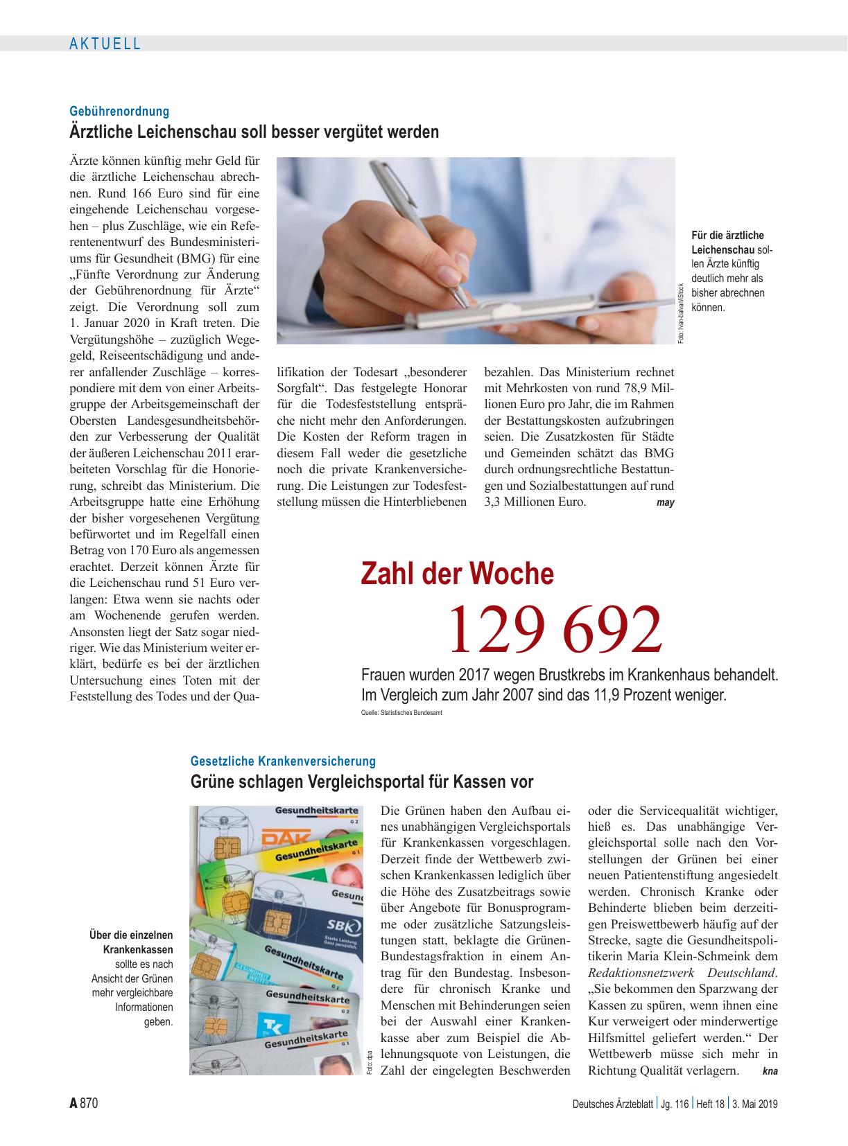 Vorschauseite 1: Gesetzliche Krankenversicherung: Grüne schlagen Vergleichsportal für Kassen vor