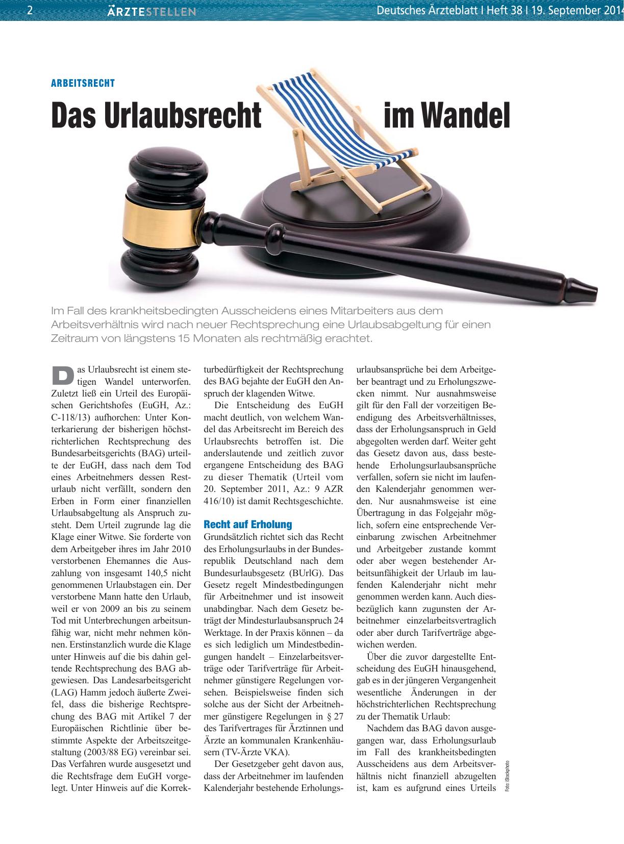 Vorschauseite 1: Arbeitsrecht: Das Urlaubsrecht im Wandel