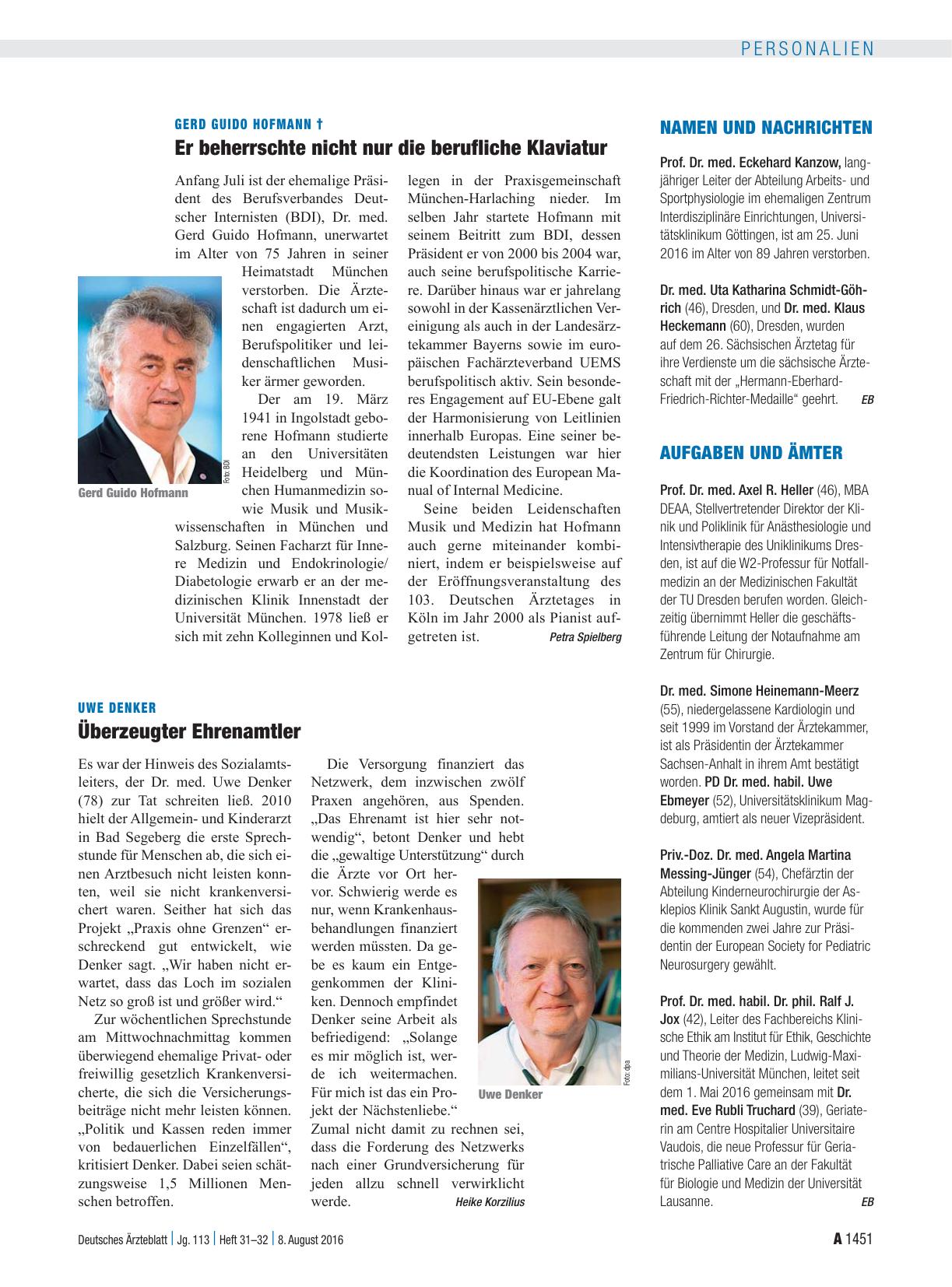 Vorschauseite 1: Namen und Nachrichten