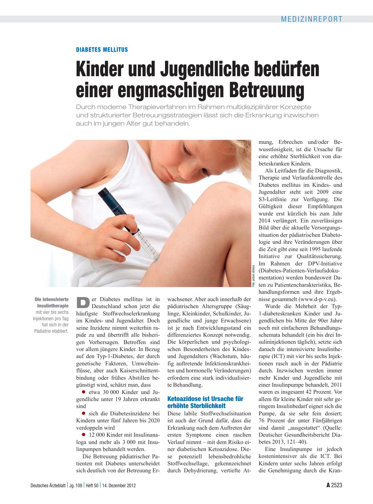 Vorschauseite 1: Diabetes mellitus: Kinder und Jugendliche bedürfen einer engmaschigen Betreuung