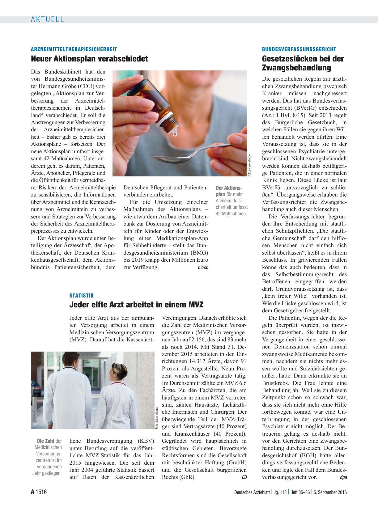 Vorschauseite 1: Statistik: Jeder elfte Arzt arbeitet in einem MVZ