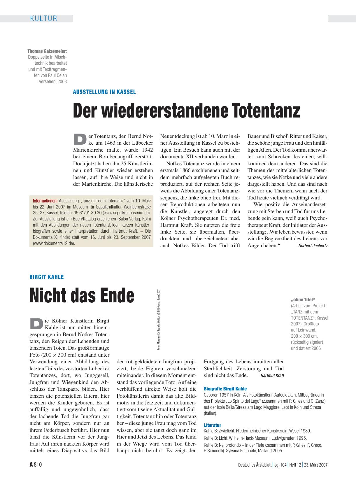 Vorschauseite 1: Birgit kahle: Nicht das Ende