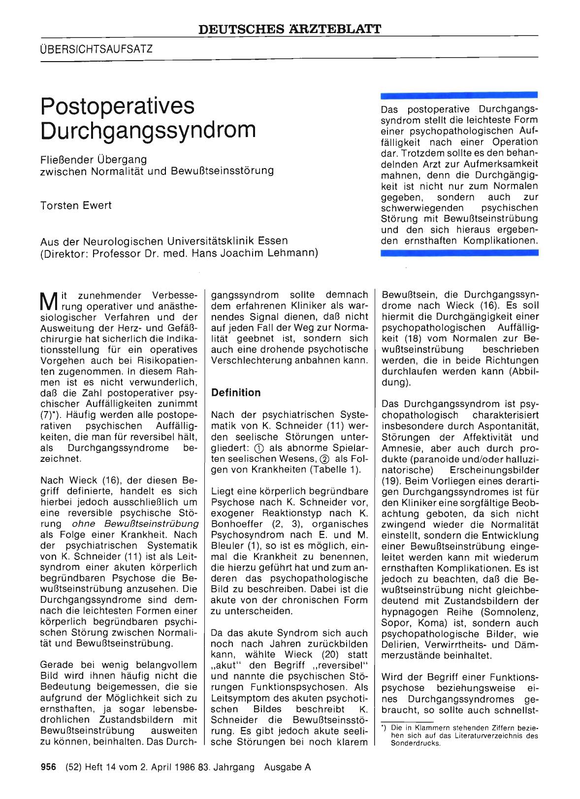 Vorschauseite 1: Postoperatives Durchgangssyndrom