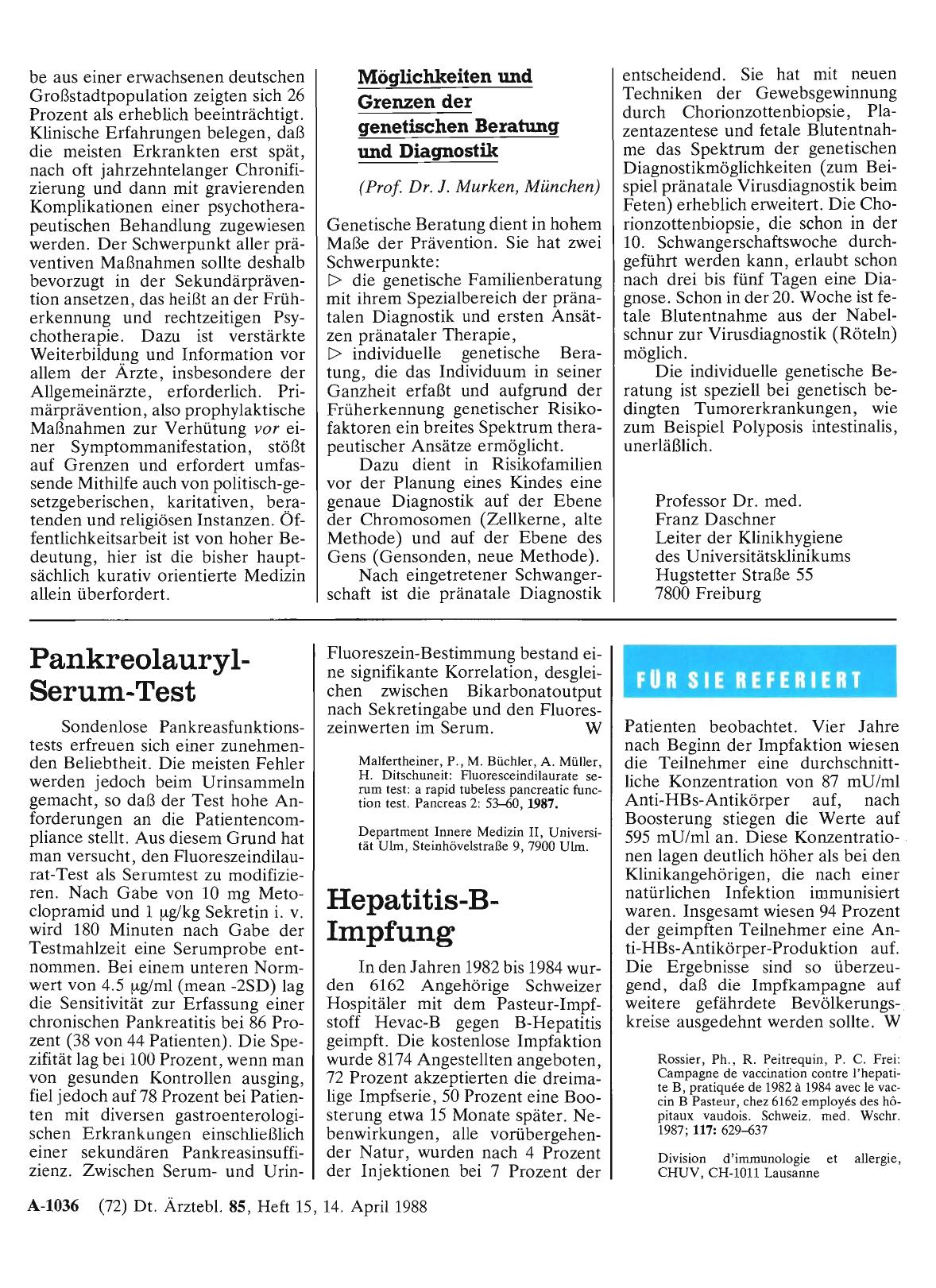 Vorschauseite 1: Pankreolauryl-Serum-Test