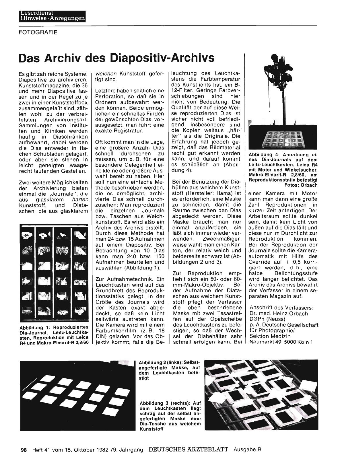 Vorschauseite 1: Das Archiv des Diapositiv-Archivs