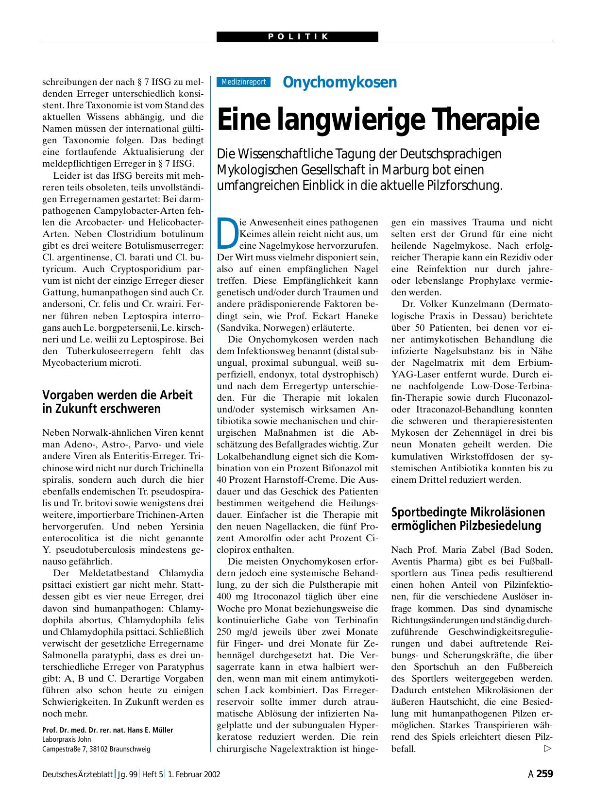 Vorschauseite 1: Onychomykosen: Eine langwierige Therapie