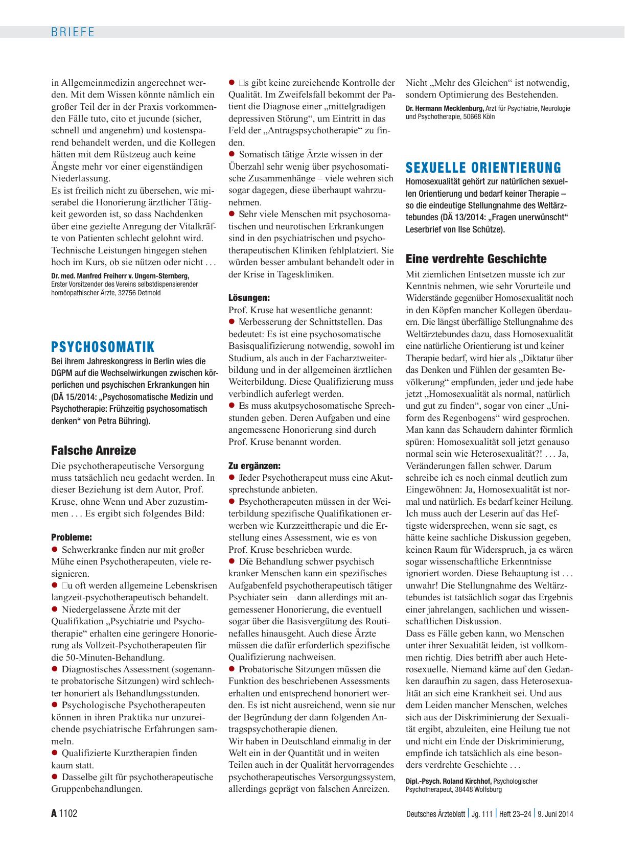 Vorschauseite 1: Psychosomatik: Falsche Anreize