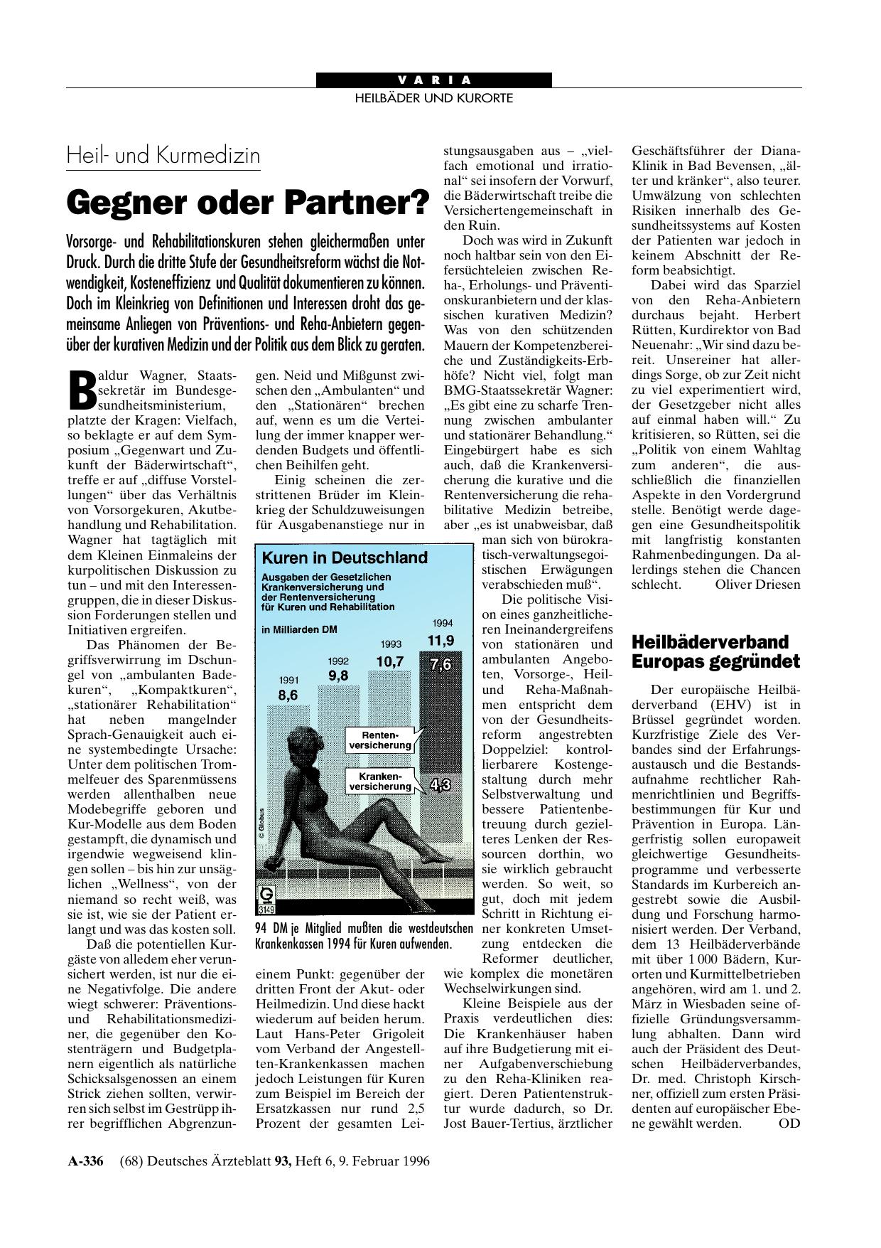 Vorschauseite 1: Heilbäderverband Europas gegründet