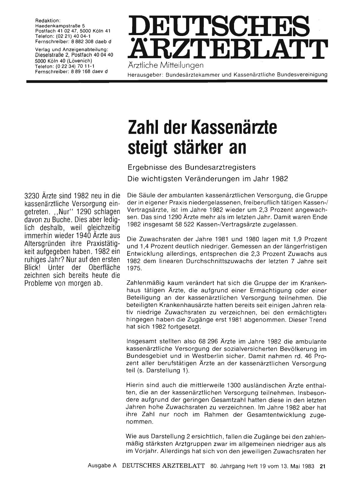Vorschauseite 1: Zahl der Kassenärzte steigt stärker an
