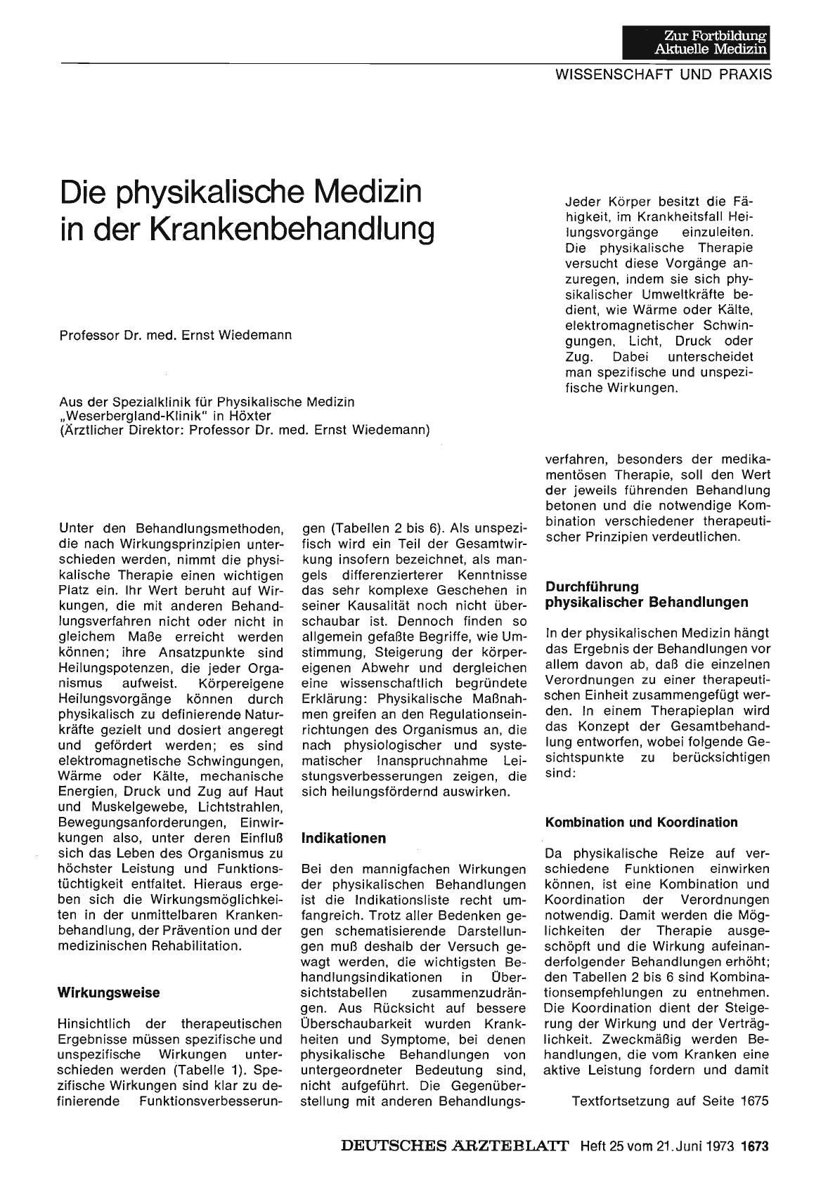 Vorschauseite 1: Die physikalische Medizin in der Krankenbehandlung