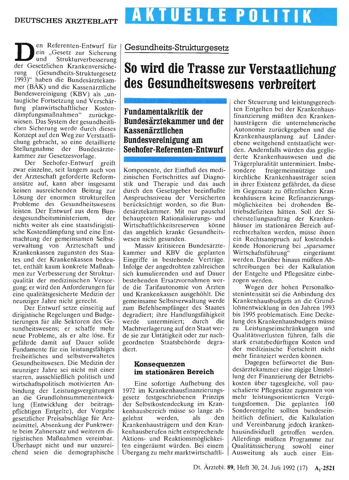 Vorschauseite 1: Gesundheits-Strukturgesetz: So wird die Trasse zur Verstaatlichung des Gesundheitswesens verbreitert