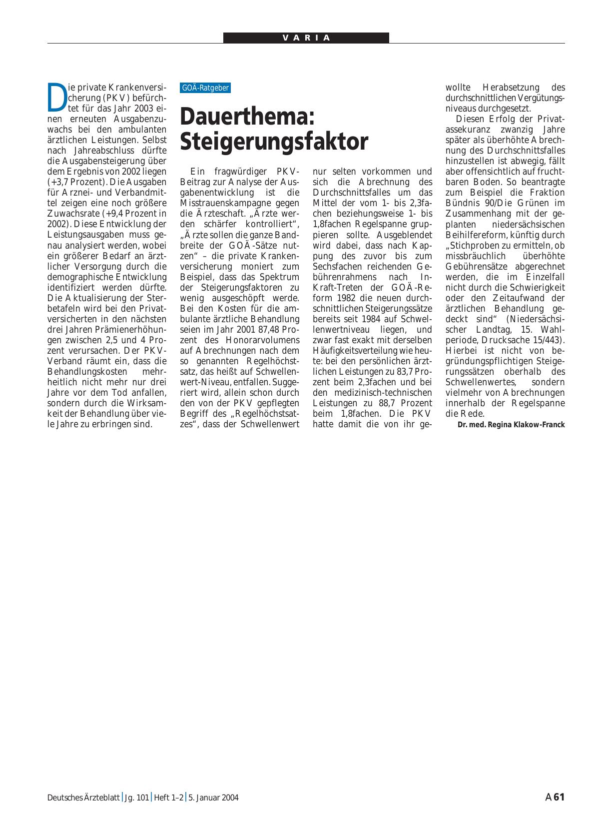 Vorschauseite 1: Dauerthema: Steigerungsfaktor
