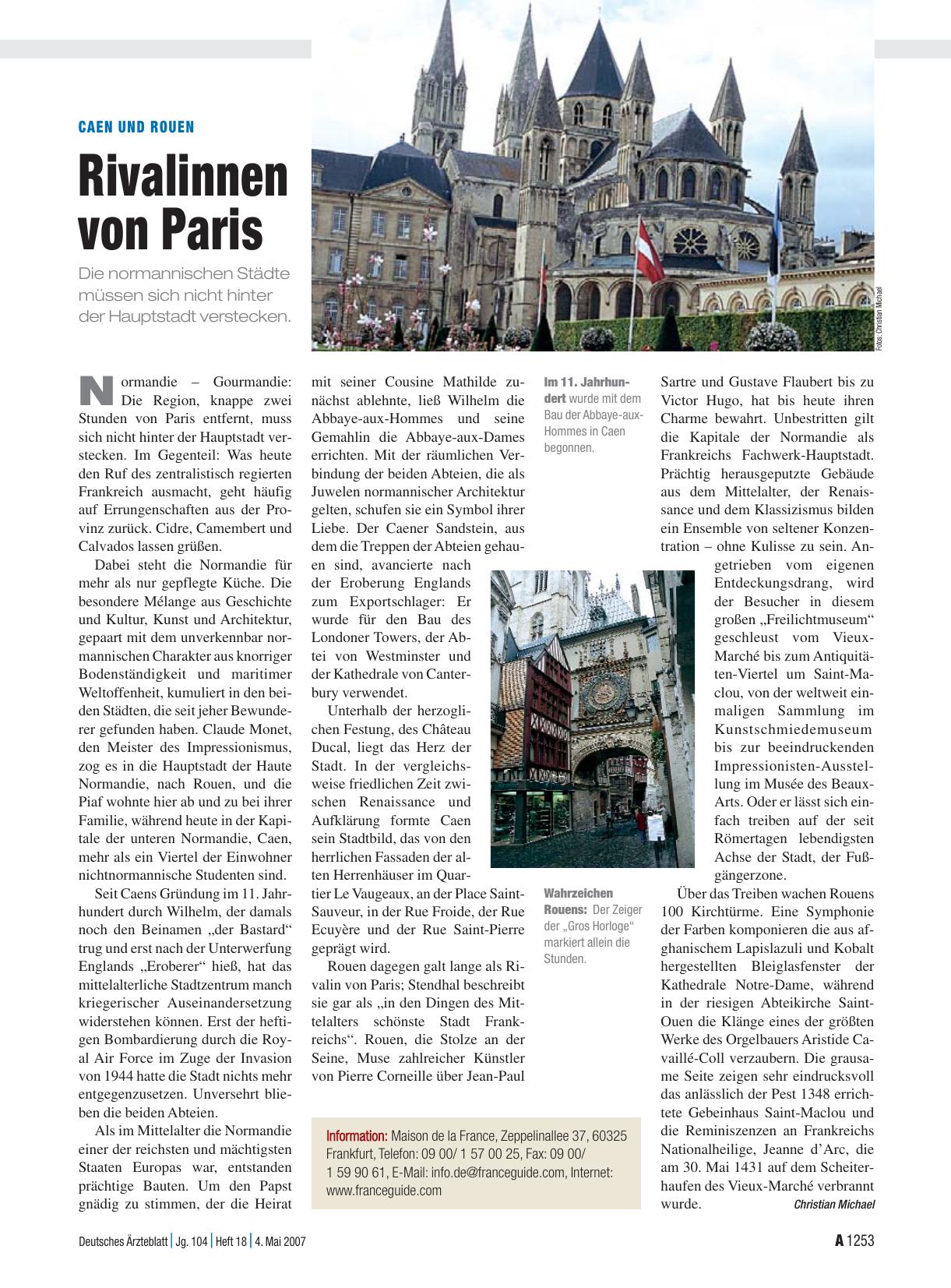 Vorschauseite 1: Caen und Rouen: Rivalinnen von Paris