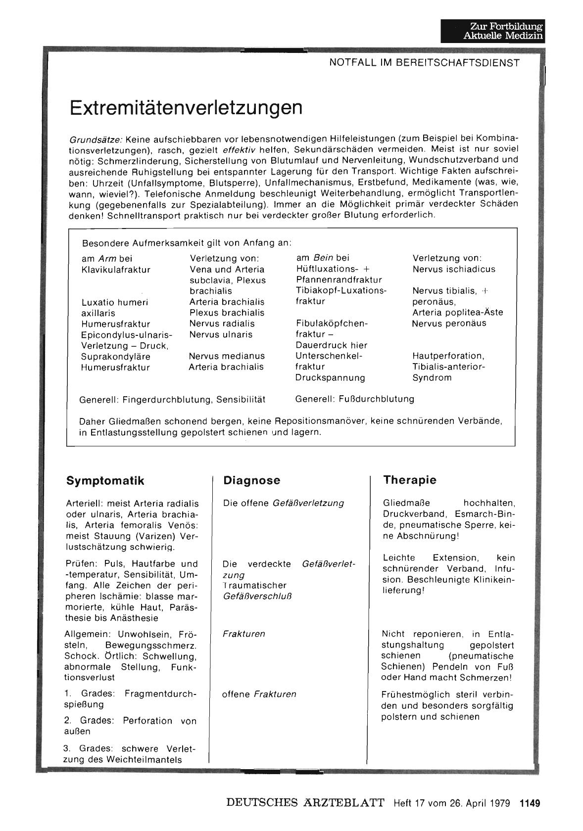 Vorschauseite 1: Extremitätenverletzungen