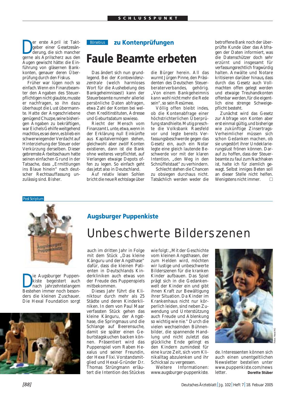 Vorschauseite 1: Augsburger Puppenkiste: Unbeschwerte Bilderszenen