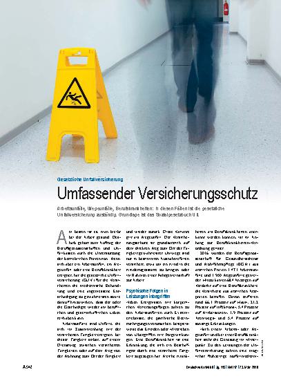 Vorschauseite 1: Gesetzliche Unfallversicherung: Umfassender Versicherungsschutz