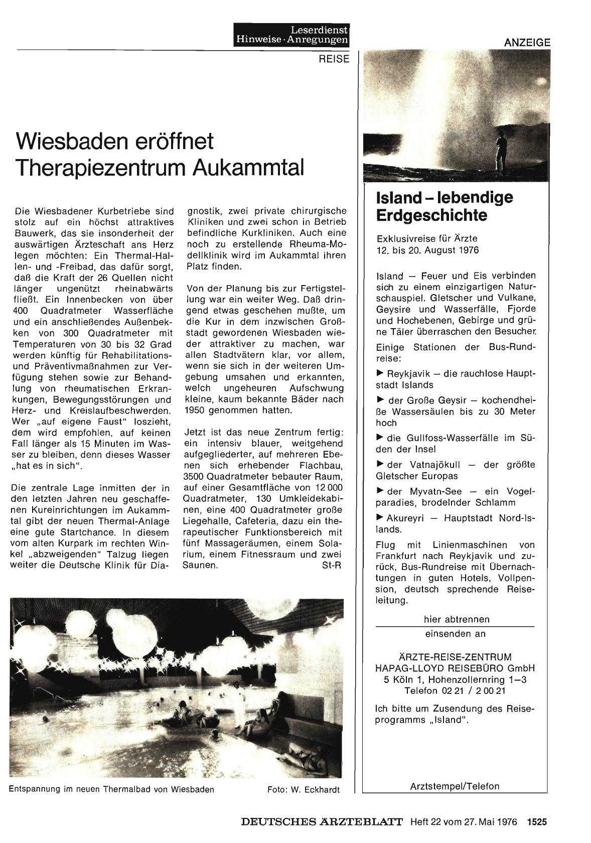 Vorschauseite 1: Wiesbaden eröffnet Therapiezentrum Aukammtal
