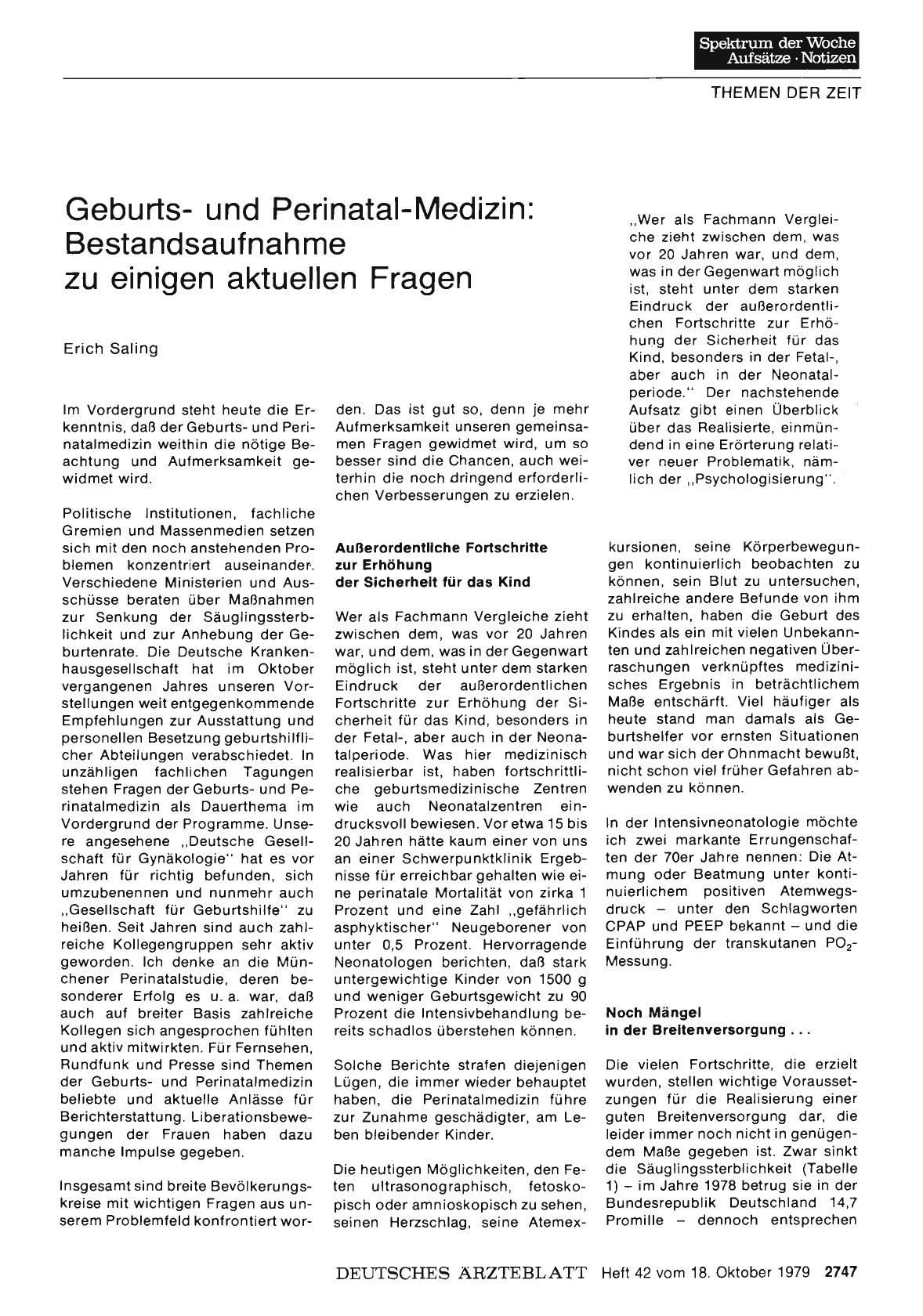Vorschauseite 1: Geburtsund Perinatal-Medizin: Bestandsaufnahme zu einigen aktuellen Fragen