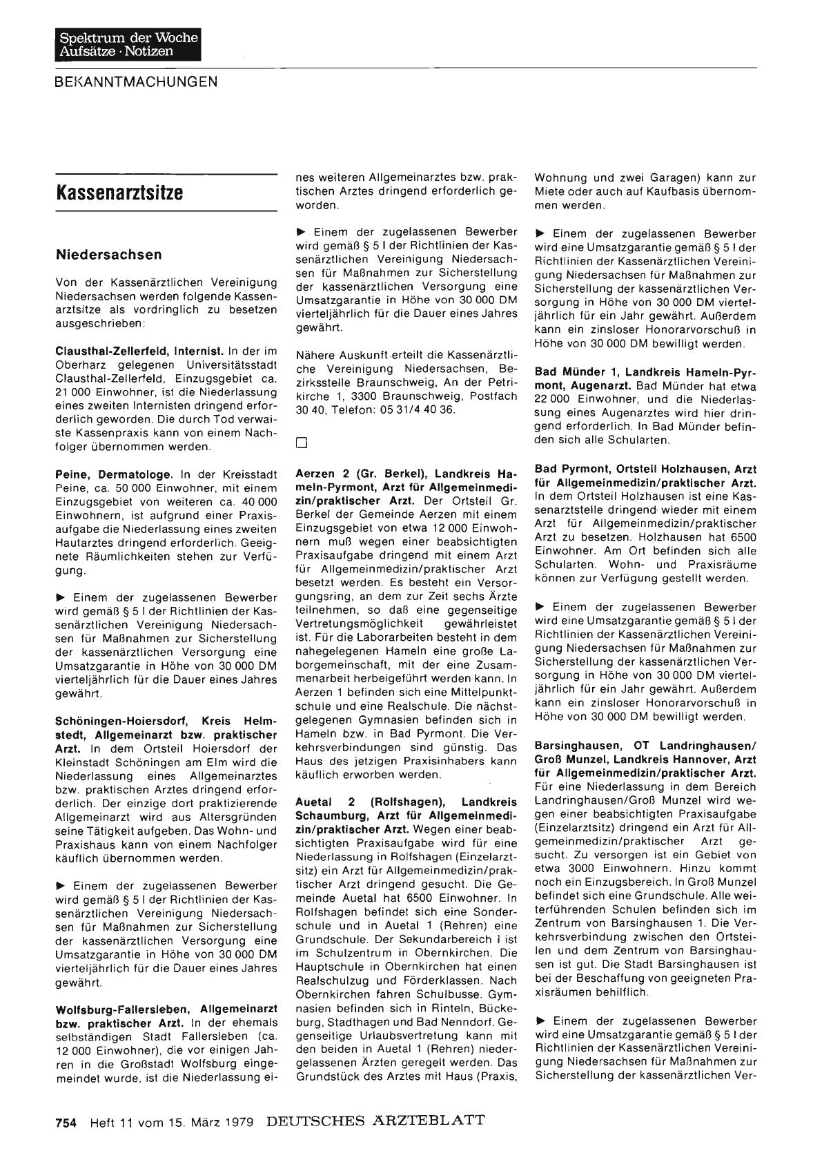 Vorschauseite 1: Kassenarztsitze