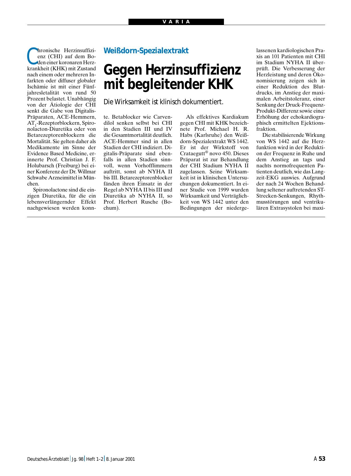 Vorschauseite 1: Weißdorn-Spezialextrakt: Gegen Herzinsuffizienz mit begleitender KHK