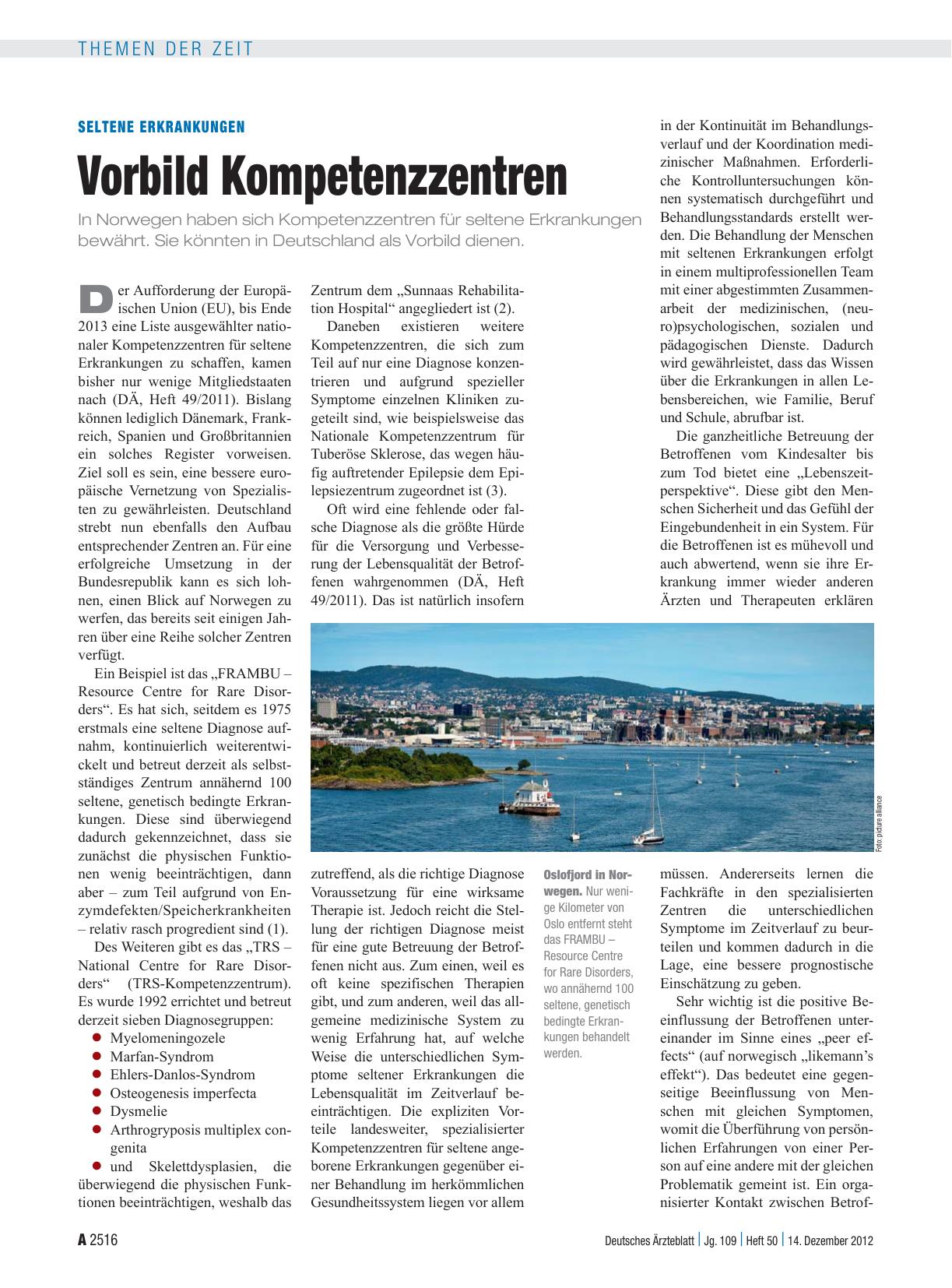 Vorschauseite 1: Seltene Erkrankungen: Vorbild Kompetenzzentren