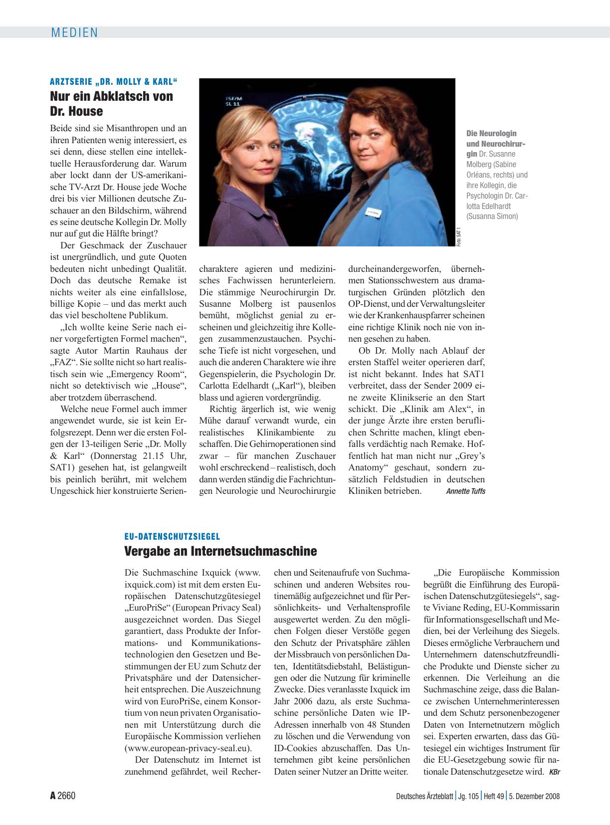 Vorschauseite 1: EU-Datenschutzsiegel: Vergabe an Internetsuchmaschine