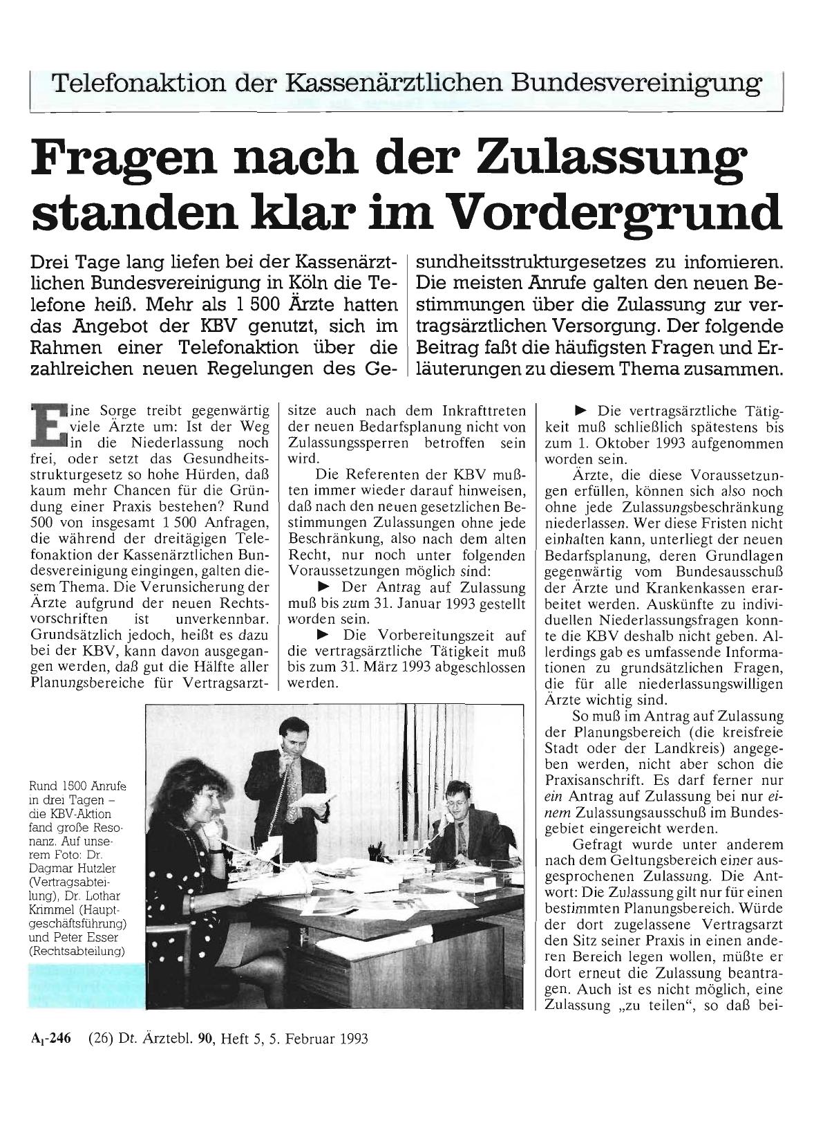 Vorschauseite 1: Fragen nach der Zulassung standen klar im Vordergrund