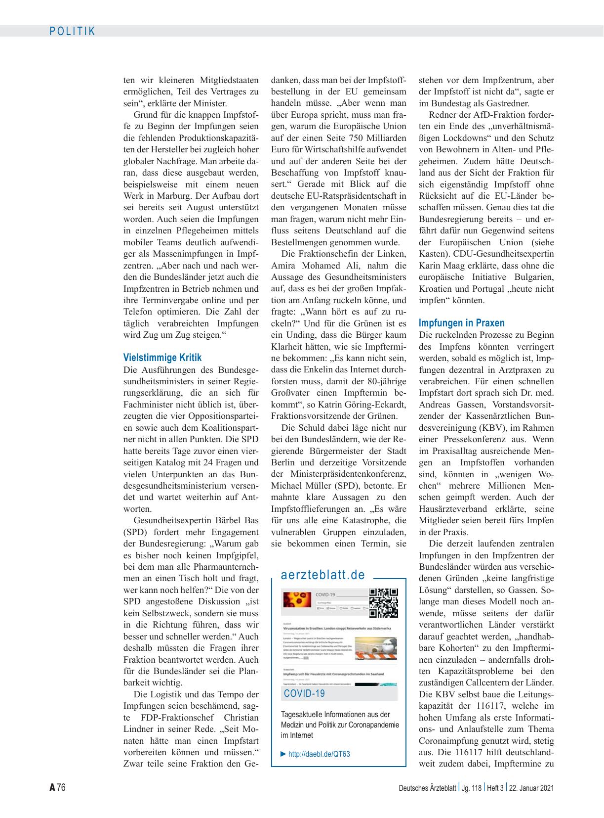 Vorschauseite 2: Impfstart in Deutschland: Neues Erwartungsmanagement
