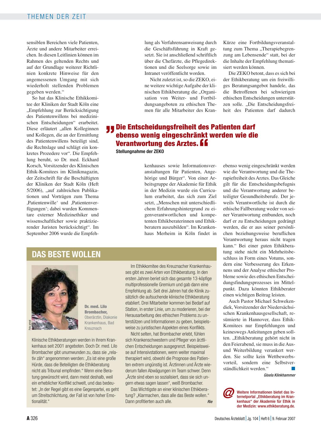 Vorschauseite 1: Das Beste wollen