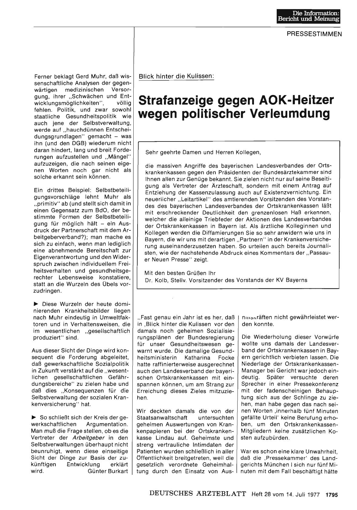 Vorschauseite 1: Blick hinter die Kulissen: Strafanzeige gegen AOK-Heitzer wegen politischer Verleumdung
