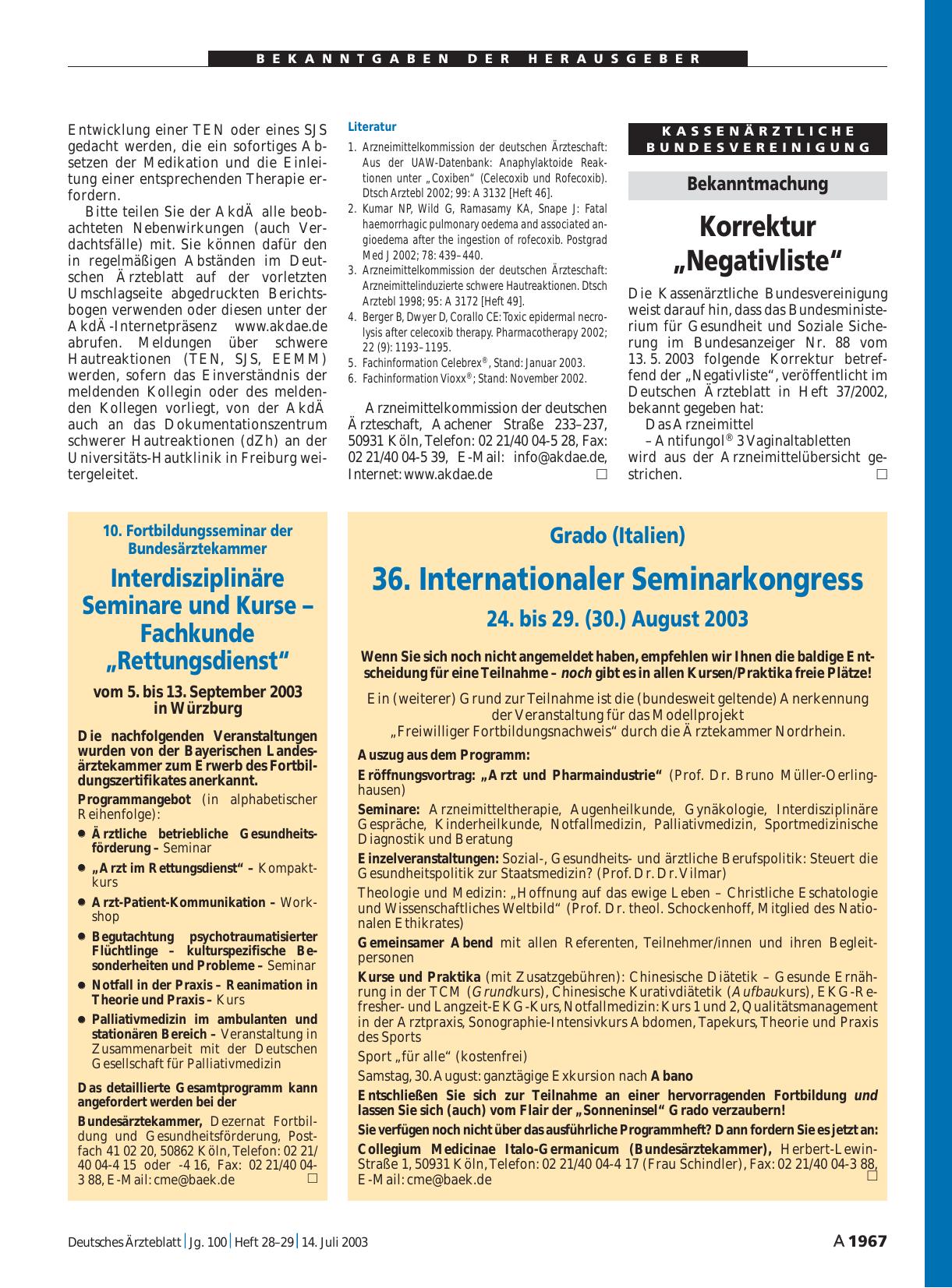 Vorschauseite 1: Grado (Italien): 36. Internationaler Seminarkongress