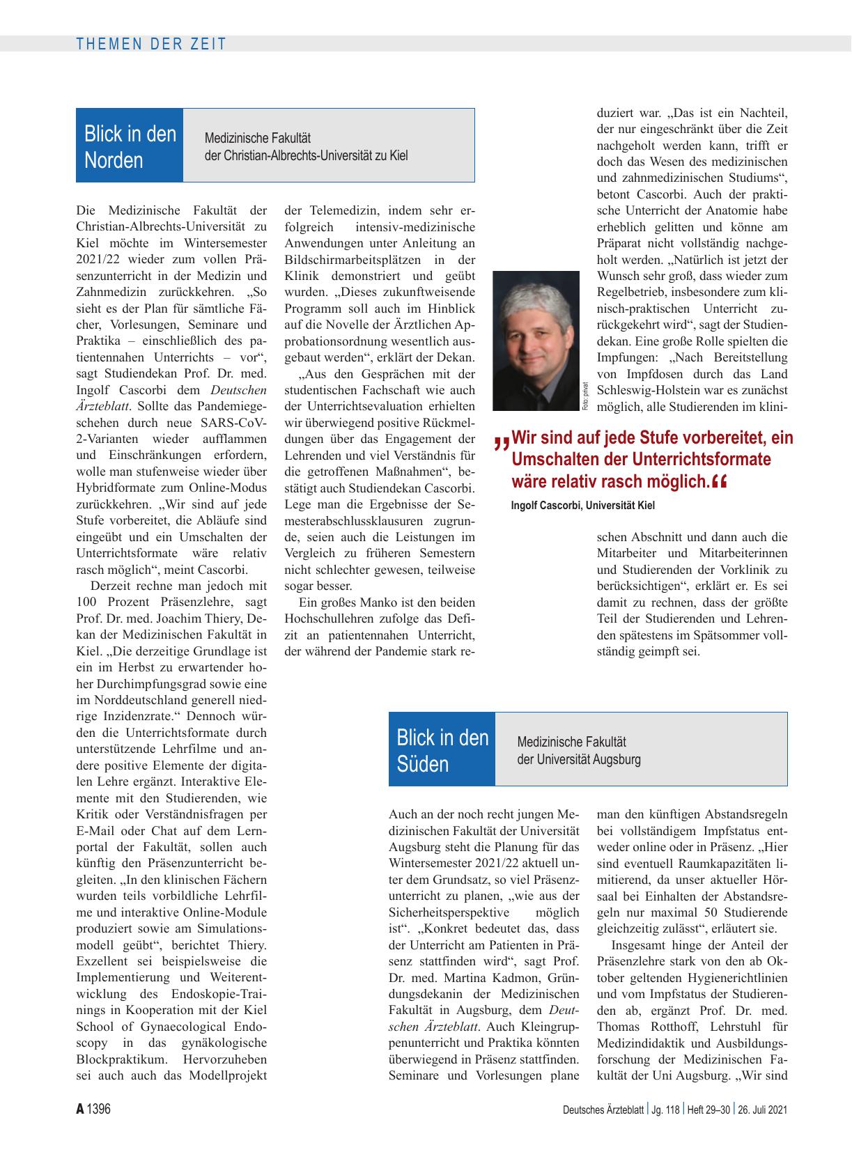 Vorschauseite 2: Medizinstudium 2021/22: Zurück in die Zukunft