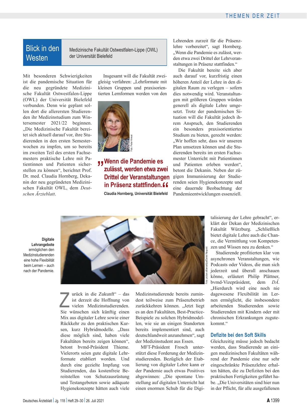 Vorschauseite 4: Medizinstudium 2021/22: Zurück in die Zukunft