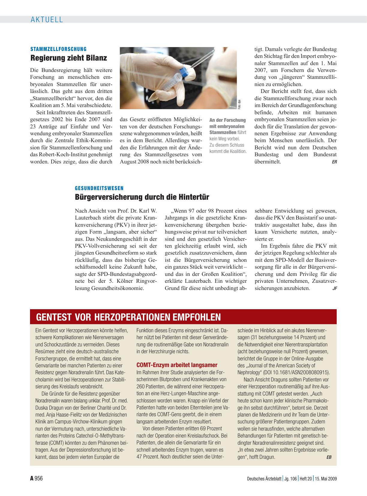 Vorschauseite 1: Gesundheitswesen: Bürgerversicherung durch die Hintertür