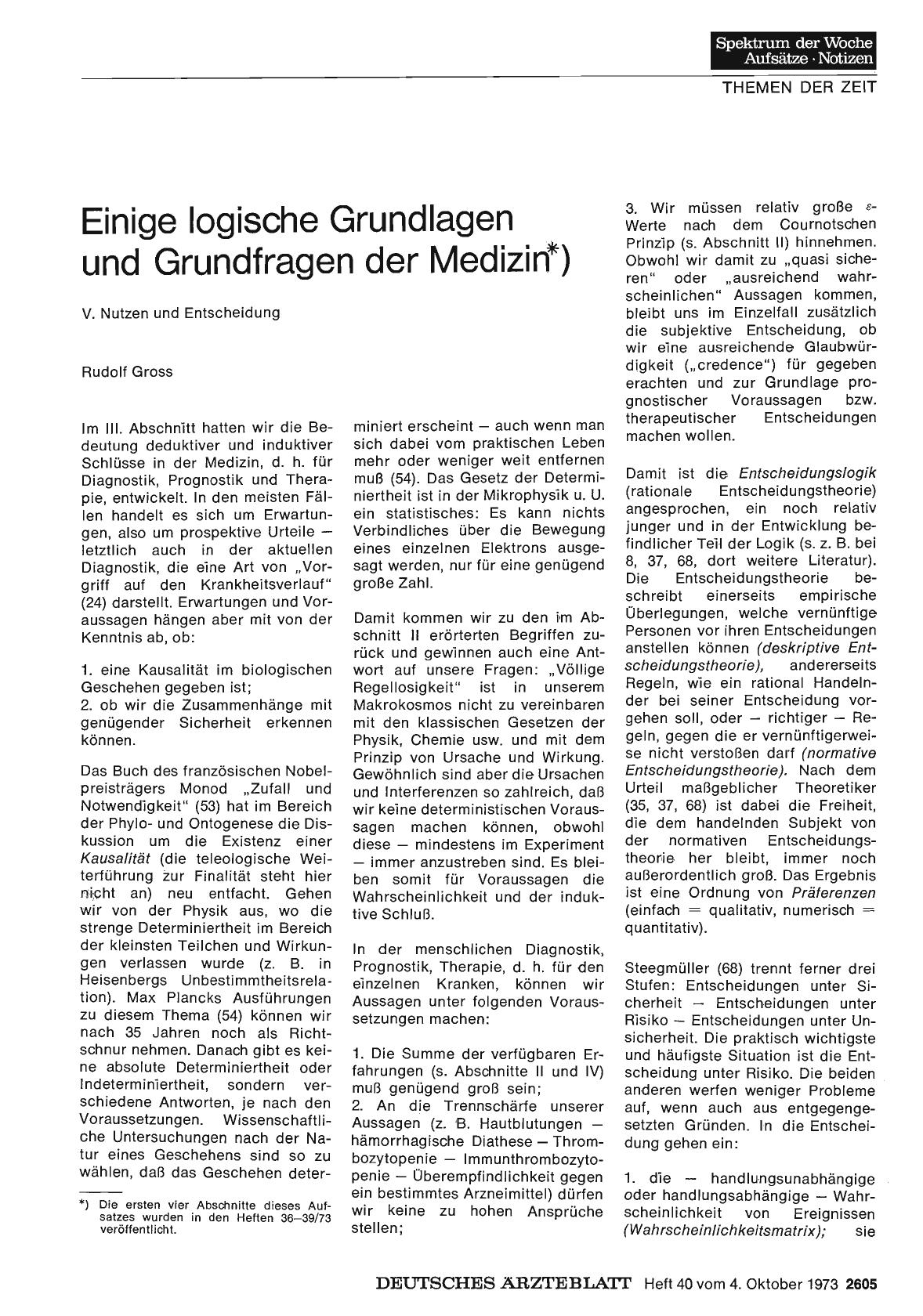 Vorschauseite 1: Einige logische Grundlagen und Grundfragen der Medizin
