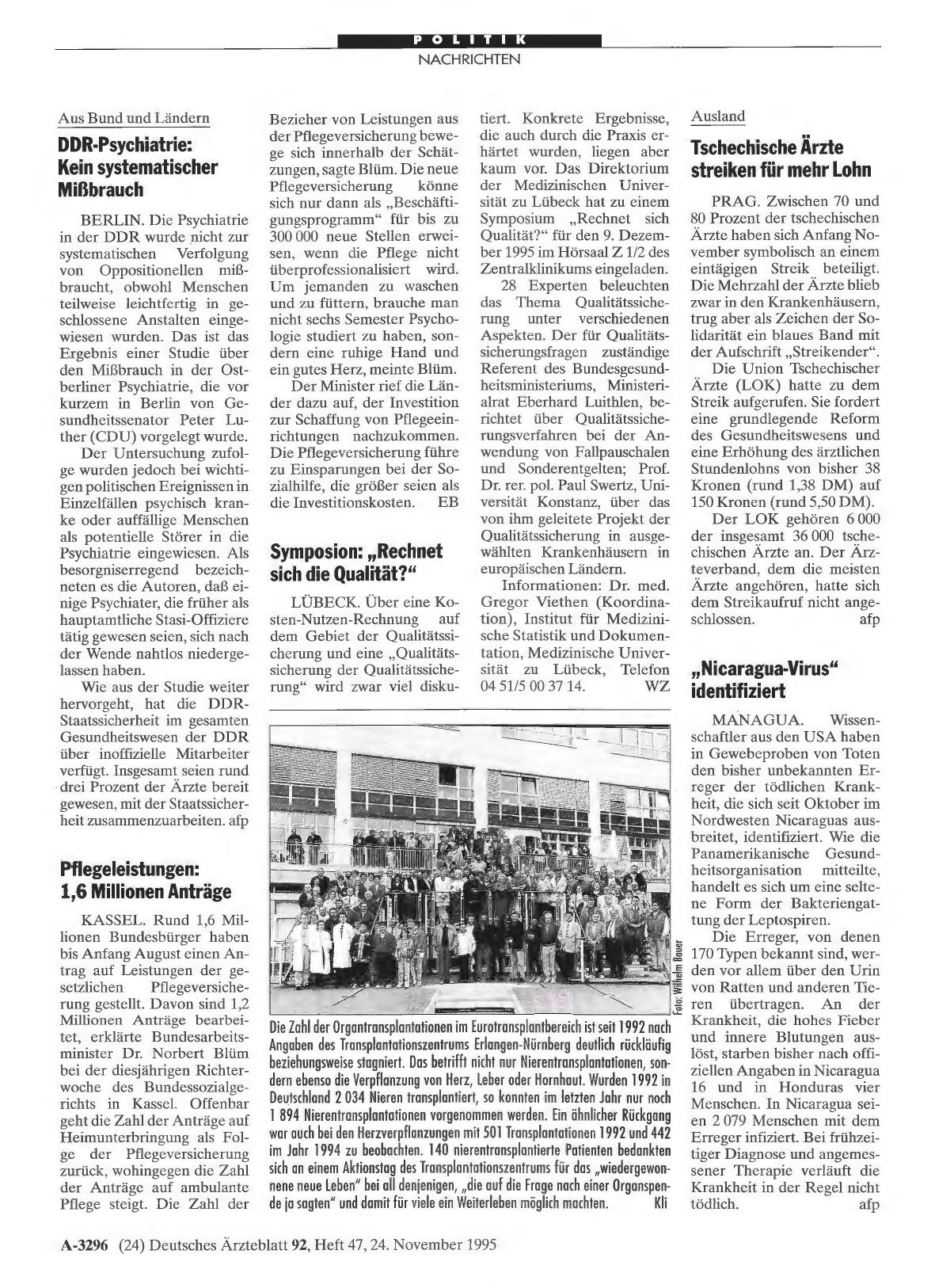 Vorschauseite 1: Pflegeleistungen: 1, 6 Millionen Anträge