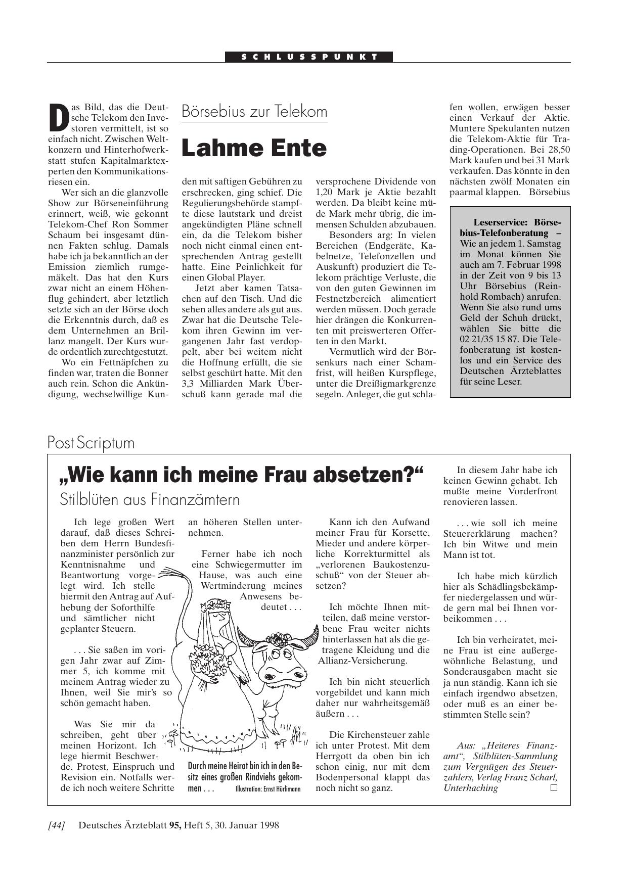 Vorschauseite 1: Leserservice: Börsebius-Telefonberatung -