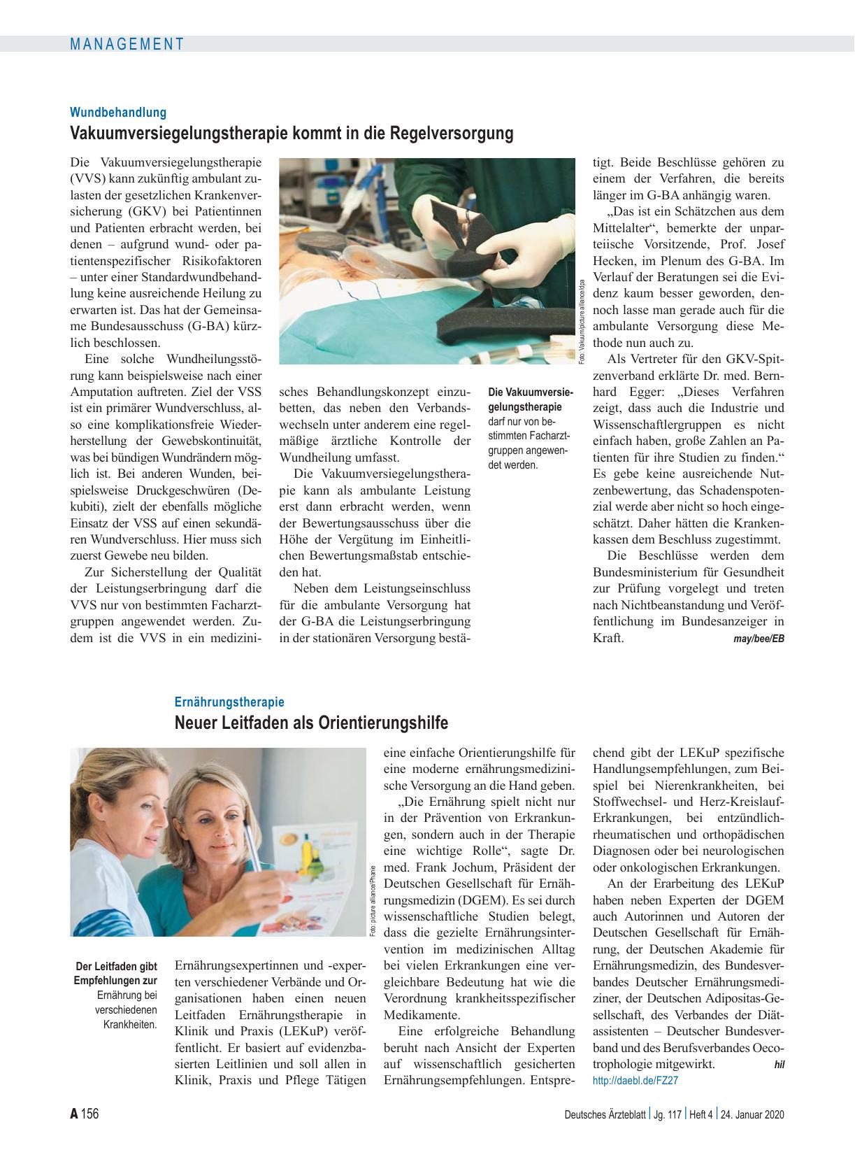 Vorschauseite 1: Ernährungstherapie: Neuer Leitfaden als Orientierungshilfe