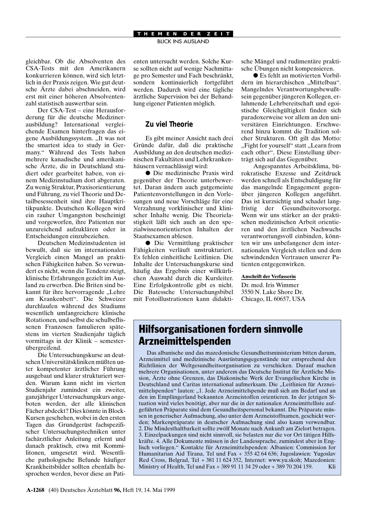Vorschauseite 1: Hilfsorganisationen fordern sinnvolle Arzneimittelspenden